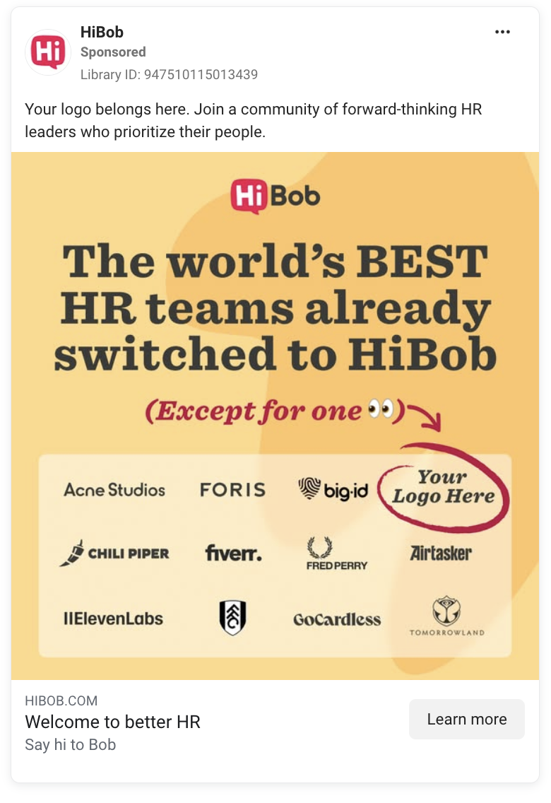 HiBob ad: the world's best HR teams already switched to HiBob