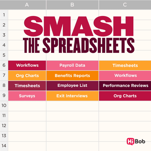 HiBob ad: Smash the Spreadsheets game